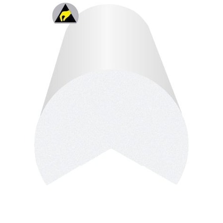 Ergomat Round Corner Bumper ESD White RCB120-ESD-W